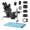 ERoomQ Microscope Accessories Kit 3.5X 7X 45X 90X Industrial Lab Simul Focal Adjustable Stereo Microscope Trinocular Microscope Set for PCB SMD Soldering Repair Microscope Slides view 1