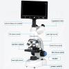 ERoomQ Microscope for Adults Kids, Compound Trinocular Microscope,30000x/50000x/70000x Magnification Microscope- 7" Display Screen view 4