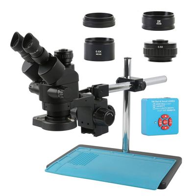 ERoomQ 2K 4K 48MP HDMI USB 3.5-90X Zoom Trinocular Stereo Microscope Camera Set for Soldering Repair