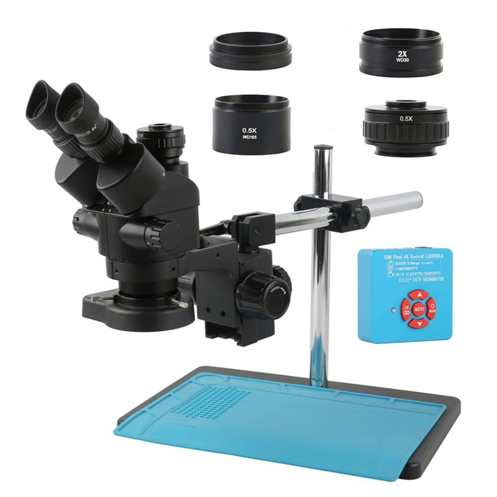 ERoomQ 2K 4K 48MP HDMI USB 3.5-90X Zoom Trinocular Stereo Microscope Camera Set for Soldering Repair