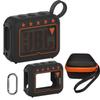 JCHPINE Silicone Cover and Hard Travel Case for JBL Go 4 Ultra Portable Bluetooth Speaker, Accessories for JBL Go 4 Pro Sound Bluetooth Speaker Stand Up Holder (Black Case) view 1