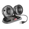DirectNine Basics Truck Fan Double Head Fan Multipurpose 360 Rotation 2 Speed Auto Cooling Fan USB Interface Vehicle Fan for SUV Car Dashboard, 22cmx11cmx16cm, Black view 1