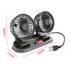 DirectNine Basics Truck Fan Double Head Fan Multipurpose 360 Rotation 2 Speed Auto Cooling Fan USB Interface Vehicle Fan for SUV Car Dashboard, 22cmx11cmx16cm, Black view 3