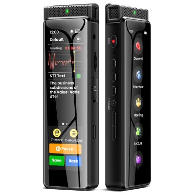 136GB Digital Voice Recorder with Playback, Innioasis R1 Full Touchscreen Voice Recorder with Bluetooth, Voice Activated Sound Audio Recorder Device with Mic (Black)