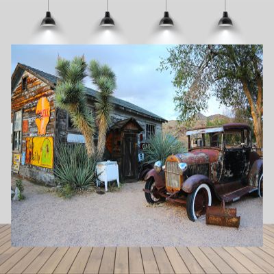 CHNYWORK 12ftx8ft Highway Route 66 Backdrop Vintage Pickup on the Historic Route 66. Antique car Background for Photography Arizona Auto Travel Theme Party Decorations Photo Shoot Studio Props