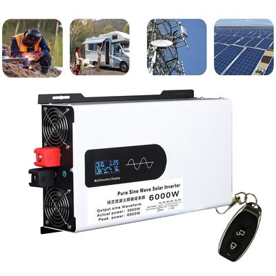 WHYYDSS 6000W Pure Sine Wave Inverter, 12V/24V DC to 110V/220V AC Power Inverter, Car Inverter, for Car and Home Use,6000W-12Vto220V