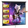 Epetlover 120 Inch Projection Screen Manual Pull Down Indoor Outdoor Movie Screen, 1:1 4K HD Wrinkle-Free Portable Projector Screen for Home Cinema Office Classroom, Black view 1