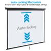 Epetlover 120 Inch Projection Screen Manual Pull Down Indoor Outdoor Movie Screen, 1:1 4K HD Wrinkle-Free Portable Projector Screen for Home Cinema Office Classroom, Black view 3