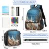 Backpack with Lunch Box Travel Backpack Seashell Starfish Bookbag & Lunch Bag Insulated Lunchbox Waterproof Daypack Laptop Backpack Freezable Lunch Bag view 2