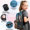 Backpack with Lunch Box Travel Backpack Seashell Starfish Bookbag & Lunch Bag Insulated Lunchbox Waterproof Daypack Laptop Backpack Freezable Lunch Bag view 3