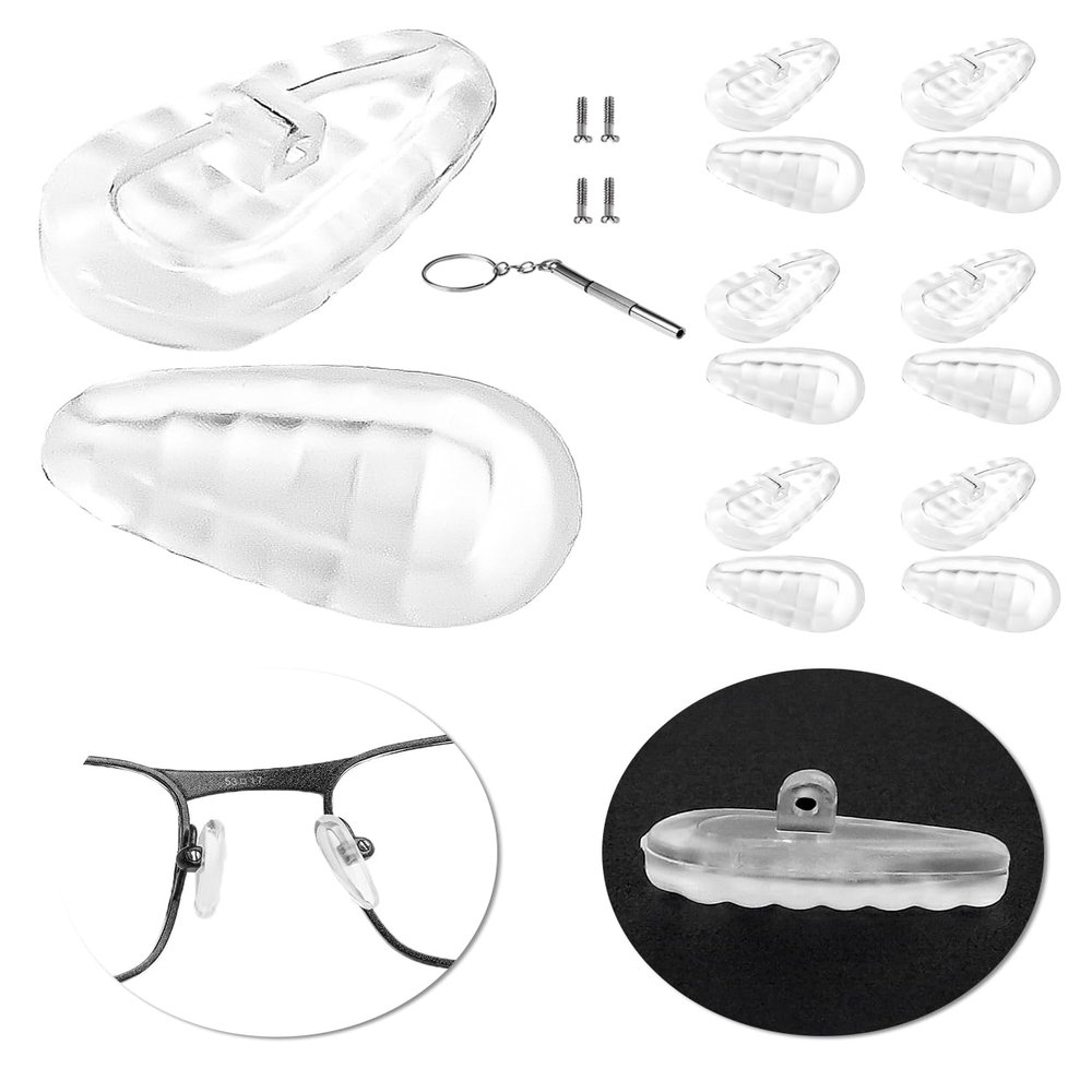 LenzProse 6 Pairs Replacement Nose Pads for Oakley OX3184 OX3232 OX3241 OX5094 OX5099 OX5100 OX5101 OX5141 OX5152, Soft Nose Pieces Guard Replacement