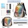 Backpack with Lunch Box Travel Backpack Retro Love Heart Bookbag & Lunch Bag Insulated Lunchbox Waterproof Daypack Laptop Backpack Freezable Lunch Bag view 2