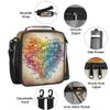 Backpack with Lunch Box Travel Backpack Retro Love Heart Bookbag & Lunch Bag Insulated Lunchbox Waterproof Daypack Laptop Backpack Freezable Lunch Bag view 4