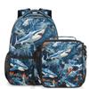 Backpack with Lunch Box Travel Backpack Shark Camouflage Bookbag & Lunch Bag Insulated Lunchbox Waterproof Daypack Laptop Backpack Freezable Lunch Bag view 1