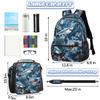 Backpack with Lunch Box Travel Backpack Shark Camouflage Bookbag & Lunch Bag Insulated Lunchbox Waterproof Daypack Laptop Backpack Freezable Lunch Bag view 2