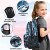 Backpack with Lunch Box Travel Backpack Shark Camouflage Bookbag & Lunch Bag Insulated Lunchbox Waterproof Daypack Laptop Backpack Freezable Lunch Bag view 3