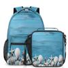 Backpack with Lunch Box Travel Backpack Wooden Seashell Starfish Bookbag & Lunch Bag Insulated Lunchbox Waterproof Daypack Laptop Backpack Freezable Lunch Bag view 1