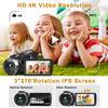 4K Video Camera Camcorder 80MP 30FPS with IR Night Vision,18X Digital Zoom Camera Recorder 3.0 Inch 270 Degree Rotation Screen for YouTube with Remote Controller, 2 Batteries,64GB Card with Microphone view 3