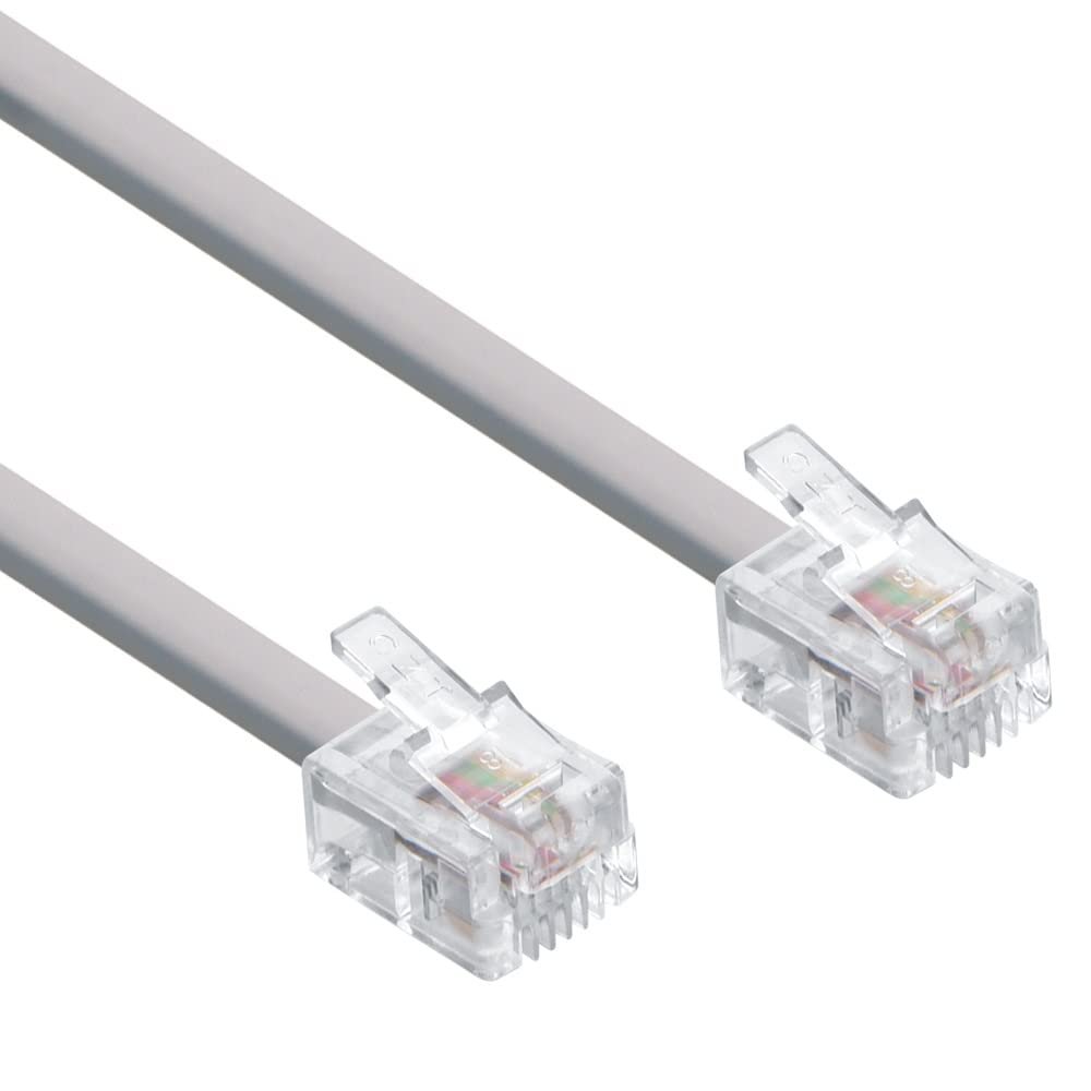 Futureonics (10 Pack 7Ft RJ11 (4C) Modular Telephone Cable Straight - 7 Feet
