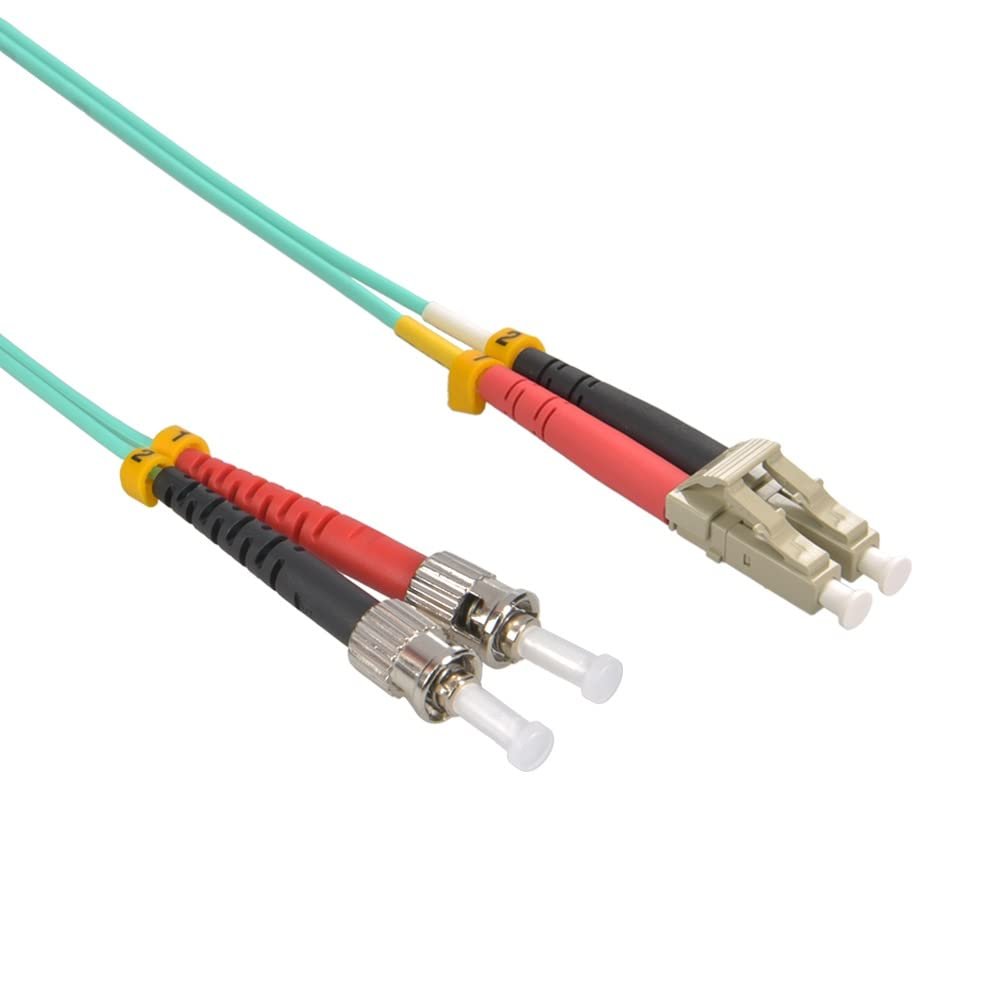 Futureonics (10 Pack 2m LC/UPC-ST/UPC OM3 Multimode Duplex OFNR 2.0mm Aqua Fiber Optic Patch Cable