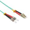 Futureonics (10 Pack 2m LC/UPC-ST/UPC OM3 Multimode Duplex OFNR 2.0mm Aqua Fiber Optic Patch Cable view 1