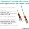 Futureonics (10 Pack 2m LC/UPC-ST/UPC OM3 Multimode Duplex OFNR 2.0mm Aqua Fiber Optic Patch Cable view 2