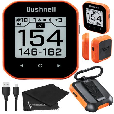 Wearable4U - Bushnell Phantom 3 Slope GPS Golf Orange with Slope Technology, Touchscreen, Magnetic Cart Mount with Towel Bundle