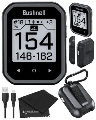 Wearable4U - Bushnell Phantom 3 Slope GPS Golf Green with Slope Technology, Touchscreen, Magnetic Cart Mount with Bundle and Lens Cloth (Black)