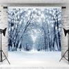 10x6.5ft Winter Forest Backdrop Wonderland Snowflakes Snowy Woodland Photography Background Snow Scene Christmas Party Portrait Decorations Supplies Photo Booth Props view 3