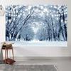 10x6.5ft Winter Forest Backdrop Wonderland Snowflakes Snowy Woodland Photography Background Snow Scene Christmas Party Portrait Decorations Supplies Photo Booth Props view 4