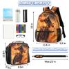 Backpack with Lunch Box Travel Backpack Motorcycle Fire Bookbag & Lunch Bag Insulated Lunchbox Waterproof Laptop Backpack Freezable Lunch Bag Daypack view 2
