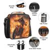 Backpack with Lunch Box Travel Backpack Motorcycle Fire Bookbag & Lunch Bag Insulated Lunchbox Waterproof Laptop Backpack Freezable Lunch Bag Daypack view 4