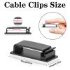 KLJ Cable Clips,Desk Cable Management Wire Clips,Under Desk Cable Management Cord Clips,Cord Management Ideas Cable Management Clips,Cable Clip (Black, LS), Large Size29PCS view 2