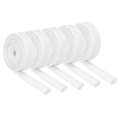 MECCANIXITY 5Pcs Wire Insulation Braid Fire Sleeve,3.28Ft-6mm ID White, High Temp Silicone Coated Fiberglass Sleeving for Automotive Hose Lines Electrical Wiring