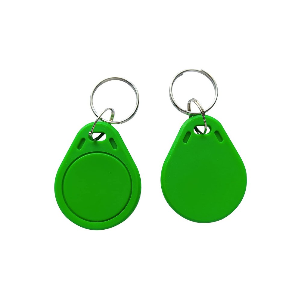 HECERE IC ISO 14443A RFID Key Fob Tag UID Changeable Sector0 Block0 Rewritableuid keychain-green 2pcs