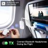 Premium Airplane Bluetooth 5.4 Transmitter Adapter, for 2 AirPods/Headphones,2 in 1 Transmitter Receiver with aptX Low Latency,Wireless Adapter for Flight,TV,Gym,Tablets Car Stereo view 3