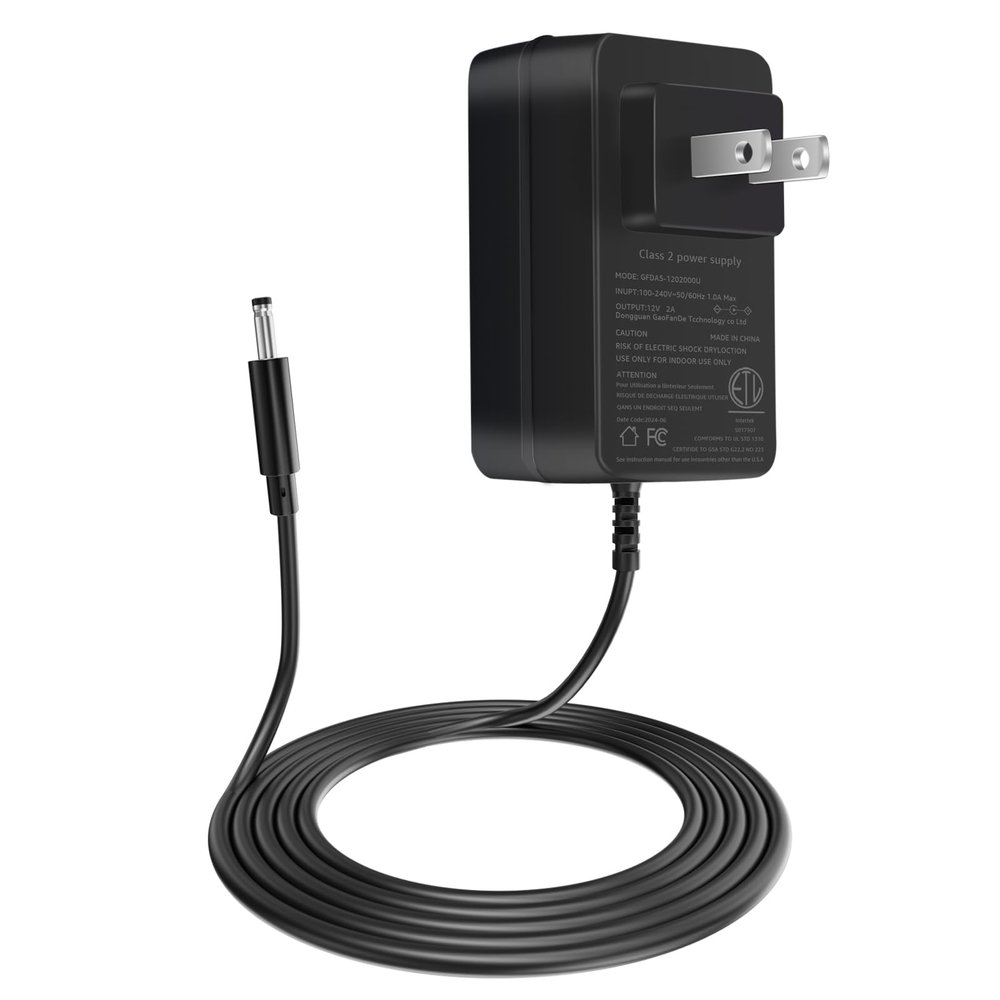 Sigely DC 12V for Audio Technica Turntable Charger Power Cord Compatible with Audio-Technica AT-LP60X, AT-LP60X-BK, AT-LP60X-BW, AT-LP120XUSB-BK Direct-Drive Turntable Record Player Charger Power