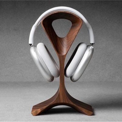 JevLoN Wooden Curved Headphone Stand, Headset Stand for Desk, Gaming Headphone Holder, Universal Headphone Storage Holder, for Home, Office, Recording Studios, Internet Cafes(B)