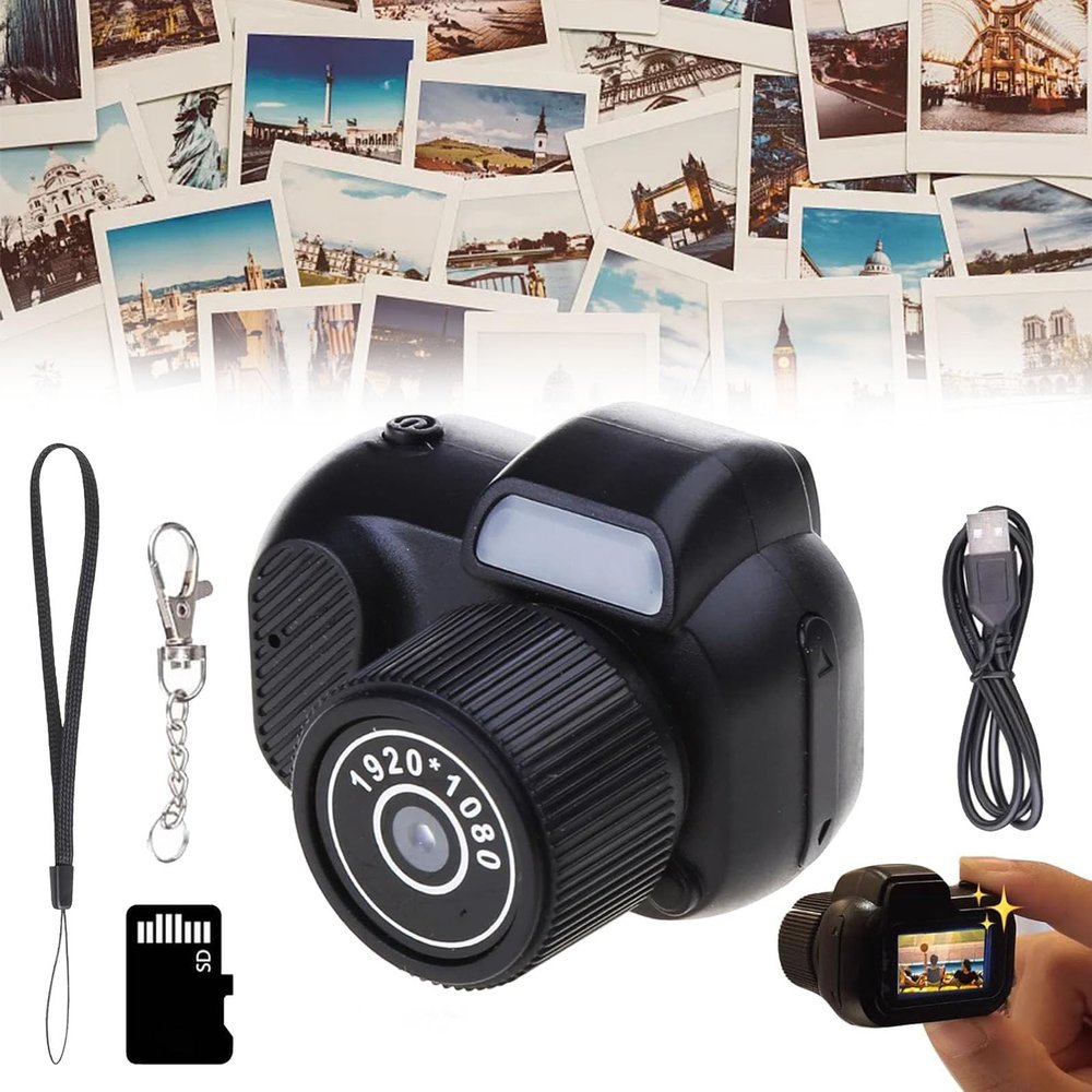 DENGWANG Keychain Camera, 1080p HD Mini Camera Keychain, Black, 32GB SD Card, OTG Upload to Phone or Computer