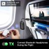 Premium Airplane Bluetooth 5.4 Transmitter Adapter,Supports 2 AirPods/Headphones 2-in-1 Bluetooth Transmitter Receiver with aptX Low Latency,Wireless Adapter for Flight,TV,Gym,Tablets Car Stereo view 3