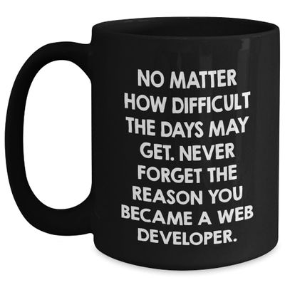 Web Developer Inspirational Gift Graduation No Matter How Difficult The Days May Get Gifts from Web Developers for Web Developer Men Graduation Unique Gifts