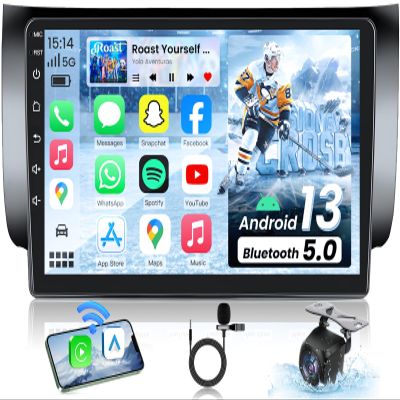 8 Core 4+32G Android 13 Car Radio for Nissan Sentra 2013-2017: 10" 1280x800 HD Touchscreen Car Stereo with Backup Camera Wireless Carplay Android Auto Mirror Link GPS 5G WiFi Bluetooth FM SWC