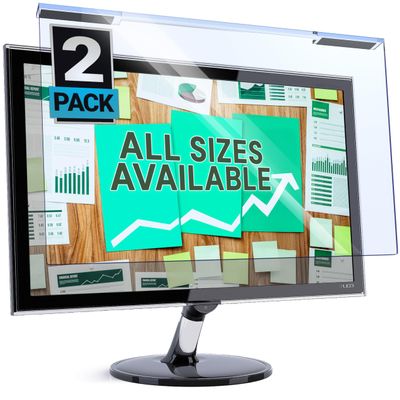 VINTEZ Blue Light Screen Protector for 22 Inch Computer Monitor and Laptop Anti-UV Blue Light Blocking Film for Desktop PC, Eye Protection Filter, 19.2" x 12.4", 2 Pack