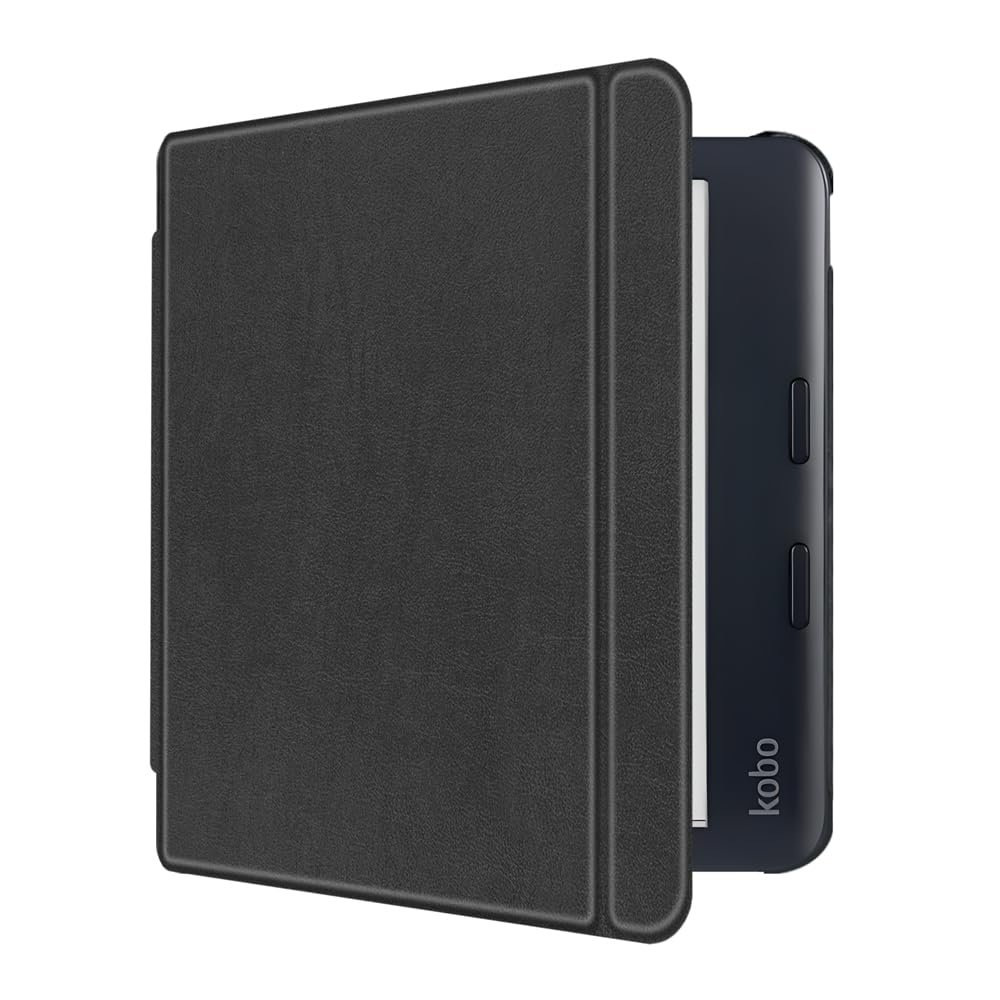 AJUSIBZR Smart Case for Kobo Libra Colour 7 Inch E-Book Slim Protective Shell Auto Sleep Wake Cover PU Leather E-Reader Case(Black)