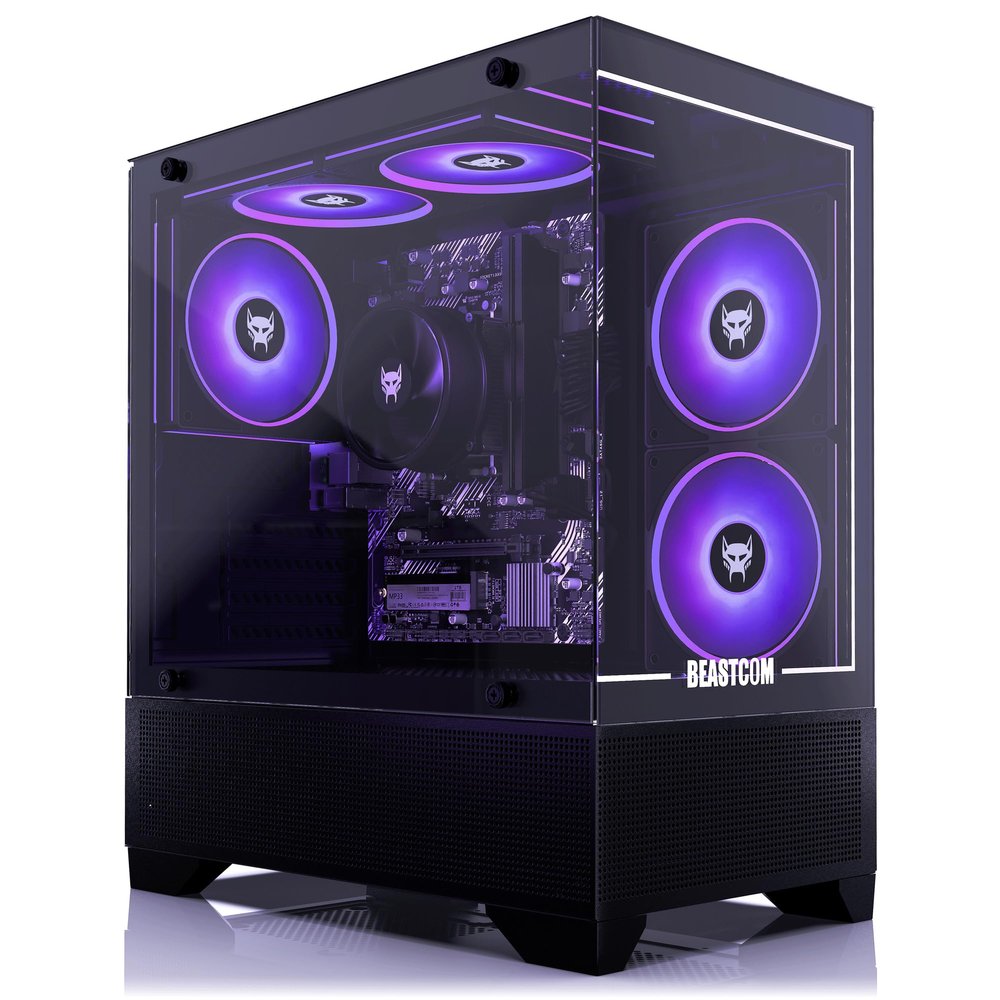 BEASTCOM Q3 | Essential Gaming PC, AMD Ryzen 7 8X 4.60GHz 16 Threads, 4K Vega Radeon Graphics, 32GB RAM, 1TB SSD, HDMI, WiFi, Windows 11 Pro