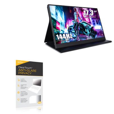 BoxWave Screen Protector Compatible with ZSCMALLS Portable Monitor Gaming Monitor (17.3 in) - ClearTouch Anti-Glare Privacy (2-Pack), Privacy Screen Protector Flexible Film Anti-Glare