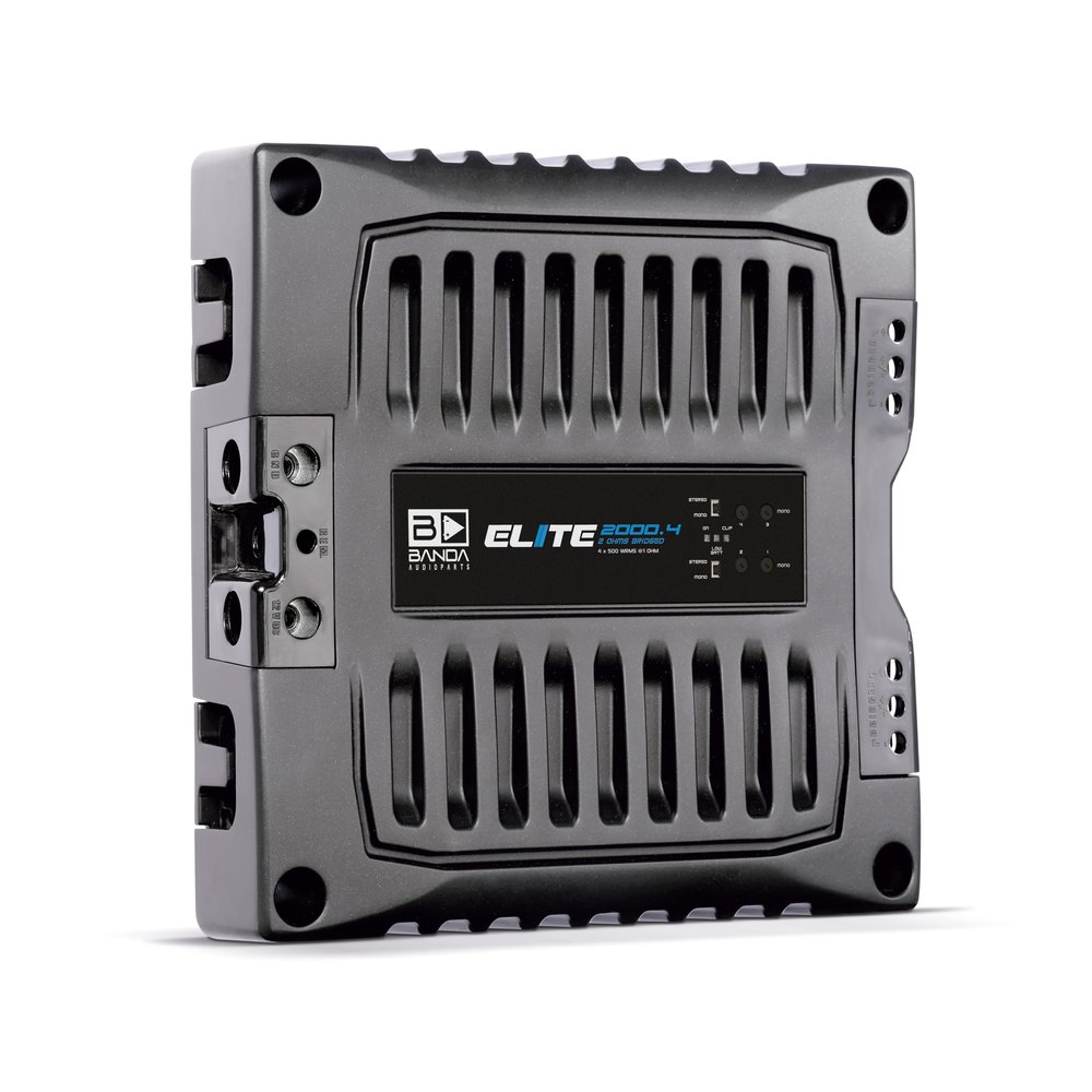BANDA Audioparts ELITE2000.41OHM Class D Audio Amplifier Elite 2000.4 Four Channel 500 Watts Max 1-Ohm Car Audio Amp Black