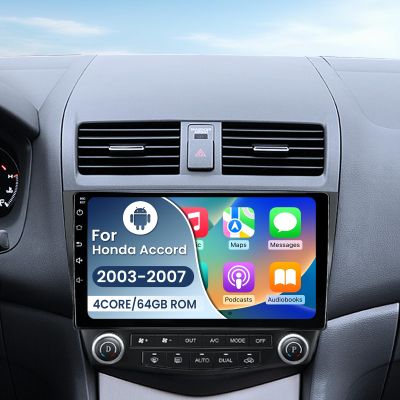 [4Core+64G] Car Radio Stereo for Honda Accord 7th 2003 2004 2005 2006 2007: Upgrade 10.1 Inch 1280 * 800 Touch Screen Head Unit Replacement with Bluetooth5.0 5GWIFI