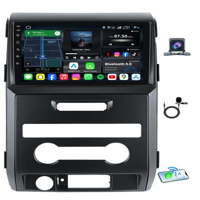 Android Car Radio Stereo for Ford F150 2009-2014: [4Core 64G ROM] 9 Inch Upgrade 5GWIFI 1280 * 800 Touchscreen Replacement with Carplay Android Auto Bluetooth GPS FM Backup Camera