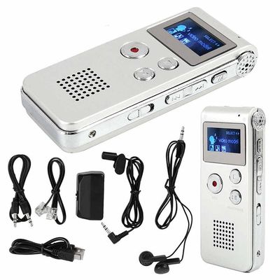 DirectNine Basics 8GB Rechargeable Digital Audio/Sound/Voice Recorder Dictaphone MP3 Player RTfor Lectures, Meetings, Interviews Recording Device Tape Recorder (Silver)